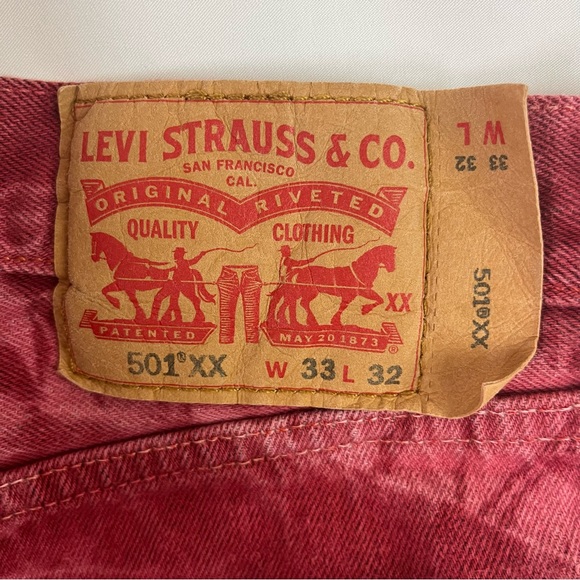 GoodTreasures Damage Control Reverse Tie Dye Vintage 501xx Buttonfly Jeans 33x32 - Picture 9 of 16